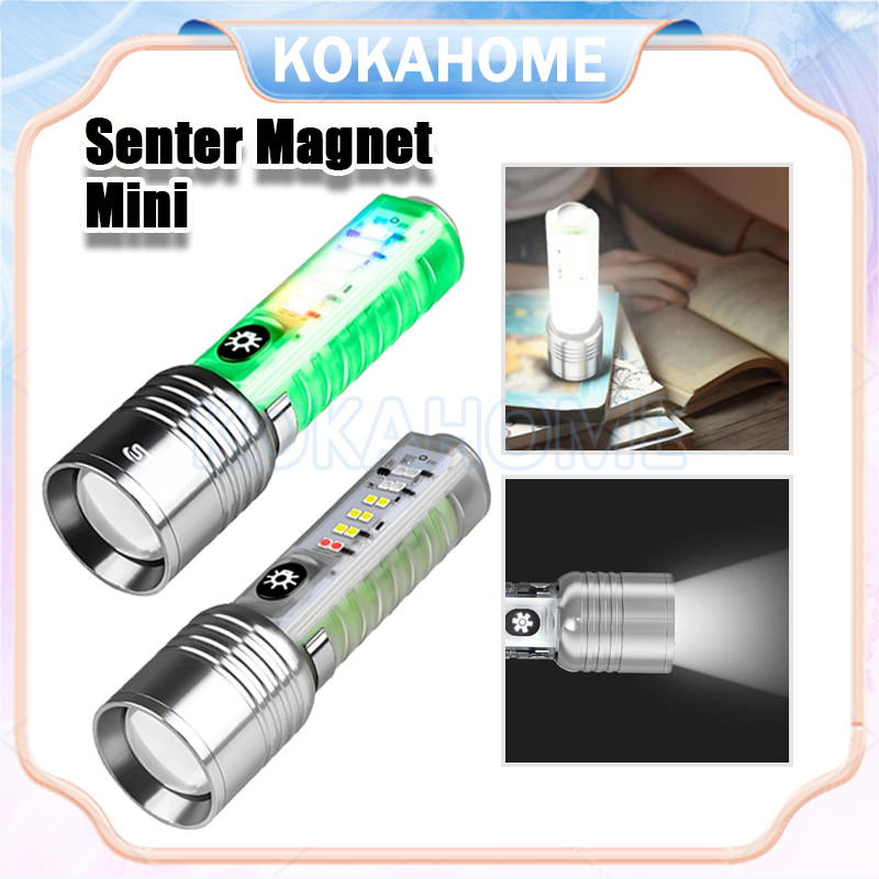 Senter Transparan 520a 8 Mode Warna Zoom in out Cas 30W/Waterproof Flashlight 520A/Senter Intensitas