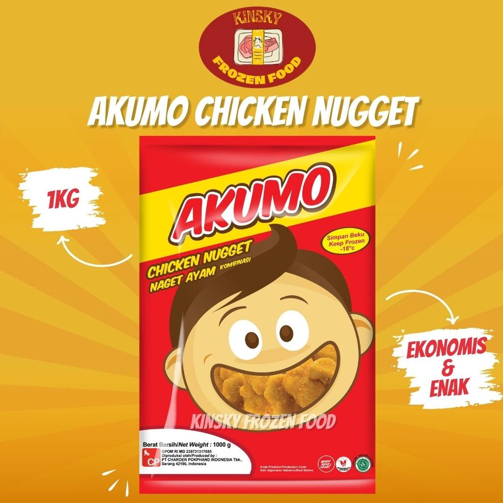 AKUMO CHICKEN NAGET 1KG/AKUMO NAGET AYAM 1 KG