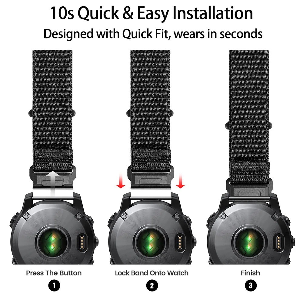 20mm 22mm 26mm Nylon Breathable Strap Applicable for Garmin Fenix 7X/Fenix6X/Fenix 7/ Fenix 6/Fenix 