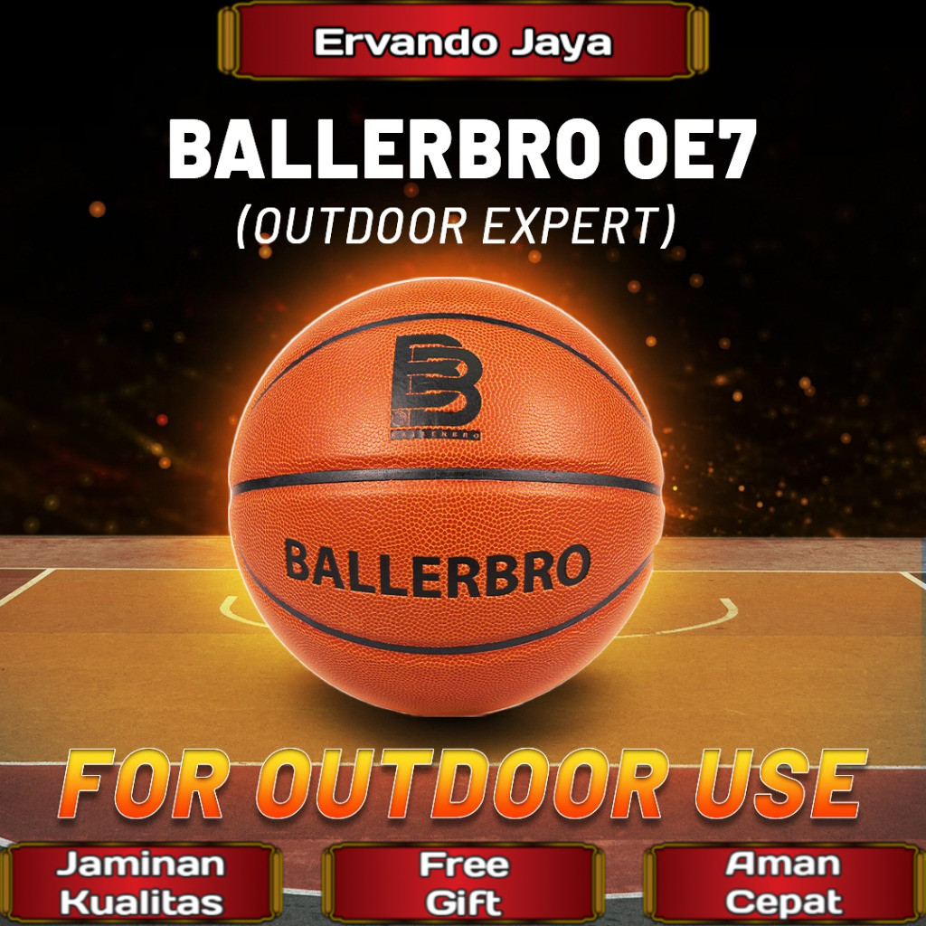 BOLA BASKET BALLERBRO OE7 | BOLA BASKET OUTDOOR SIZE 7 | BOLA BASKET PRIA | BOLA BASKET KULIT