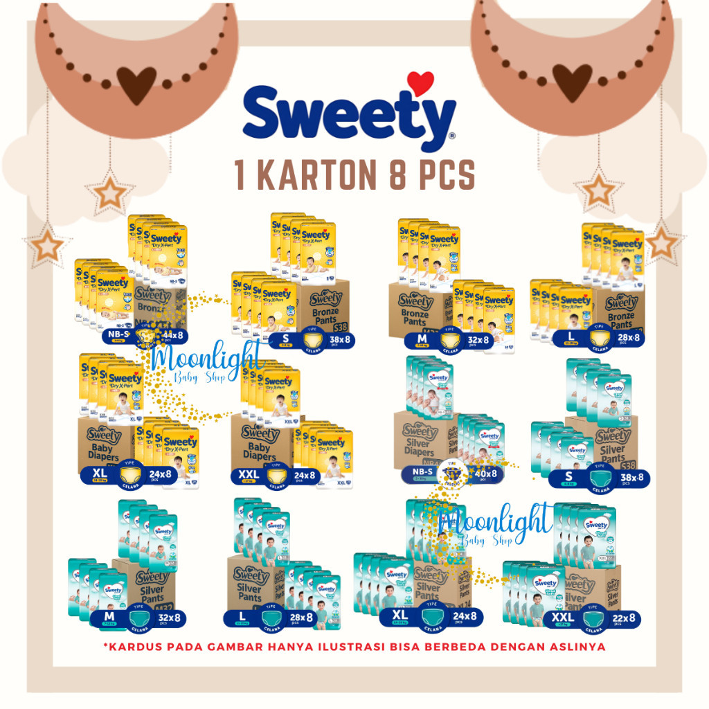 [1 DUS] POPOK BAYI SWEETY Bronze Comfort & Pants | Silver Pants