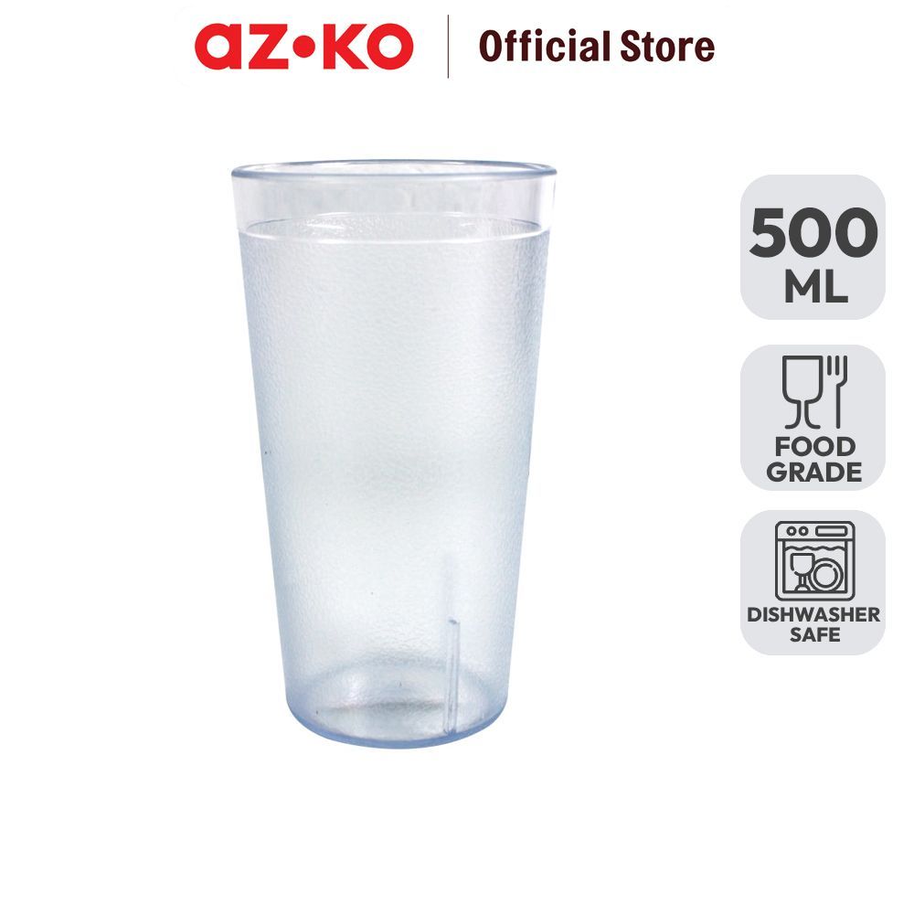AZKO Krischef Gelas Crystal Plastik 500 ml Transparan Cup Wadah Air Minum Tempat Minuman Drinkware
