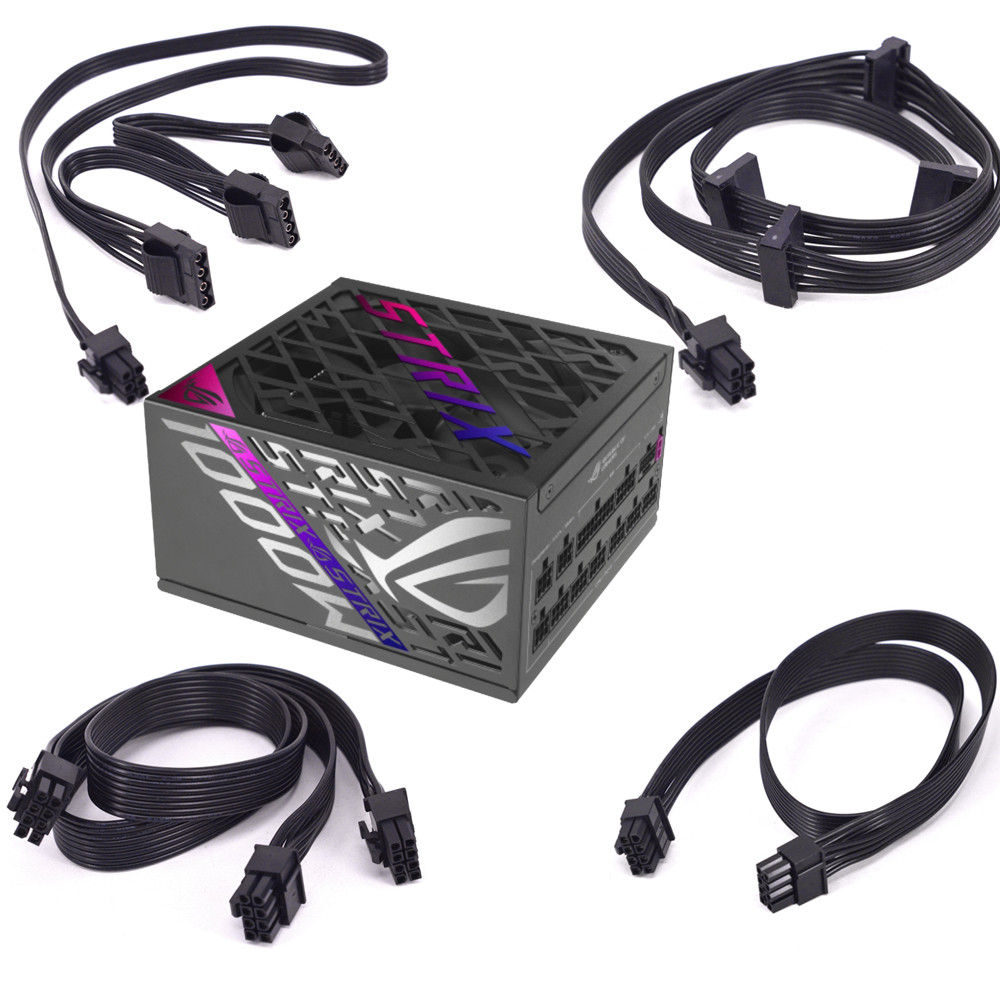 For ASUS ROG Strix AURA 1200W 1000W 850W 750W 650W PSU 6Pin 1 to 4 SATA 4Pin Molex PCIe 8Pin to 6+2P
