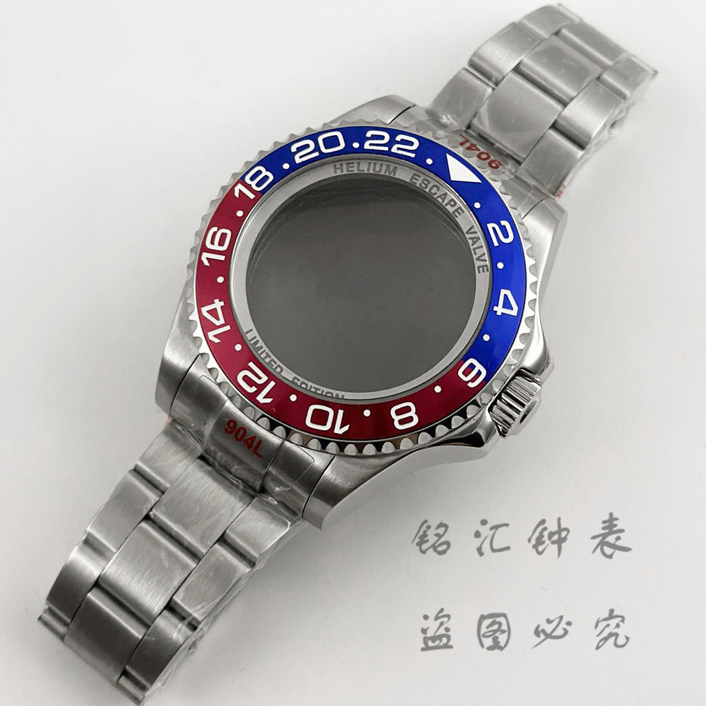 NH35 Coke Bezel 44MM SEA Big DEEP Homage Sapphire Crystal Watch Case Stainless Steel Bracelet Fit NH