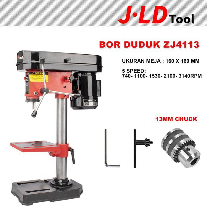JLD Mesin bor duduk listrik 13mm Mesin bor bangku industri 5-Speed Mode bench drill Heavy Duty Bor b