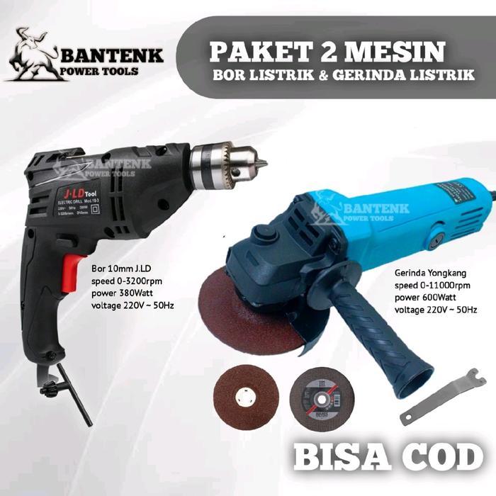 PAKET MESIN BOR JLD DAN GERINDA YONGKANG BOR DAN GERINDA LISTRIK - -, -