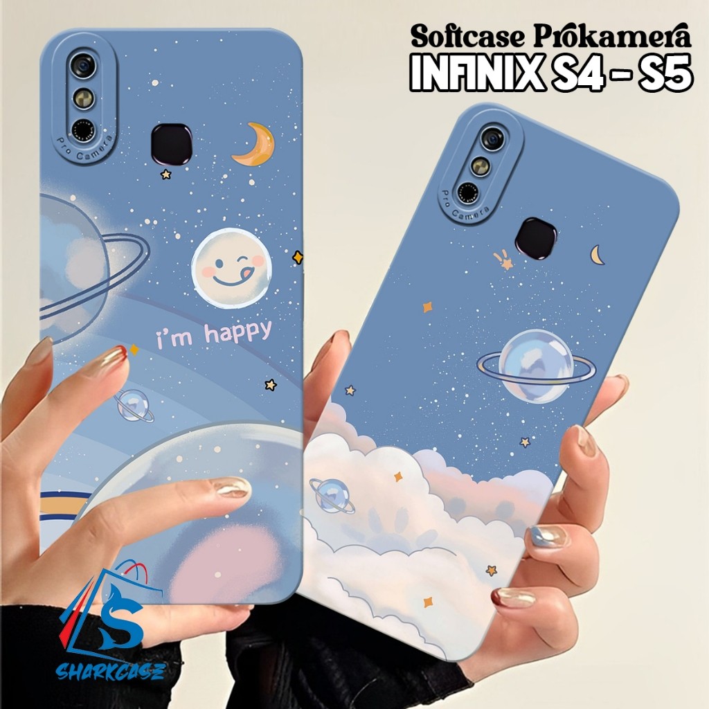 Case Infinix S4 / 3 PLUS / S5 / S5 LITE / Smart 4 / 5 / 6 / 7 / 8 / 9 Motif Blue Aesthetic Terbaru K