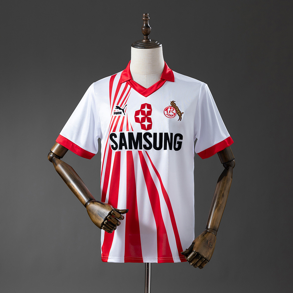 Jersey Koln 90/91 Home Retro T shirt pria