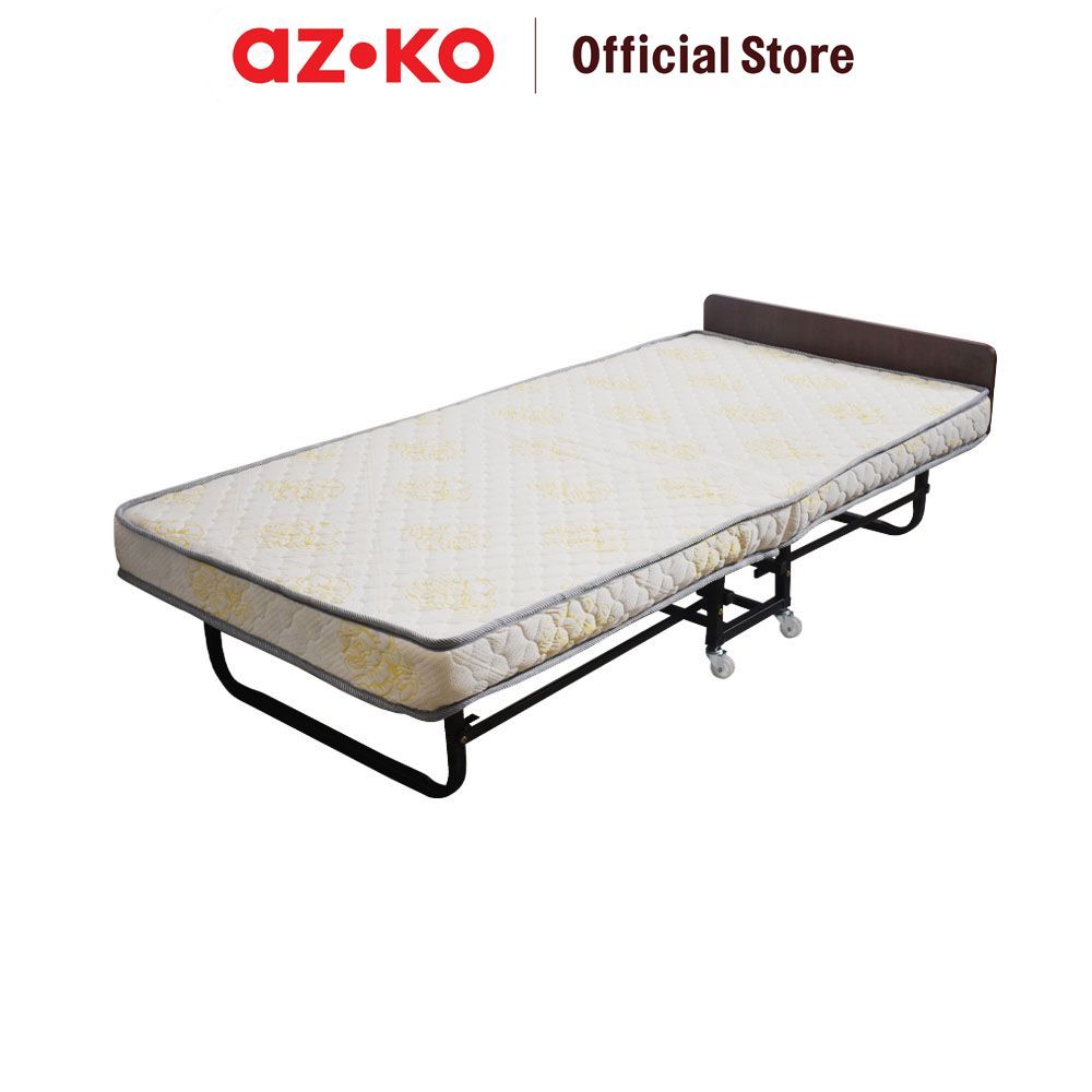 AZKO Krisbow 195X95X40 cm Kasur Lipat Dengan Roda - Putih Folding Bed Perlengkapan Tidur Ranjang Lip