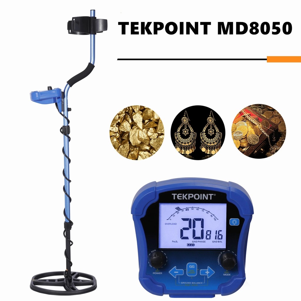 MD8050 Metal Detector Professional Underground Depth Gold Detector Treasure High Frequency Pinpoint 
