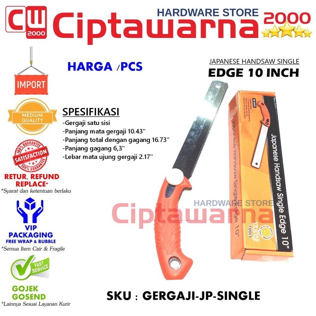 Gergaji Tangan 10" Inch Dahan kayu model jepang single - CWTT