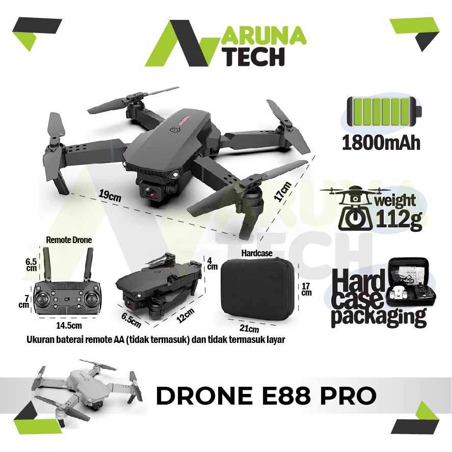 Drone E88pro 4K Ultra HD Foldable Drone Lipat Single Camera