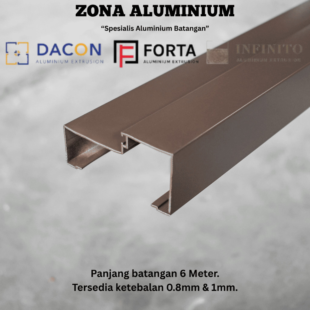 DACON FORTA INFINITO Aluminium Batangan 0504 Kusen Pintu 3 Inch