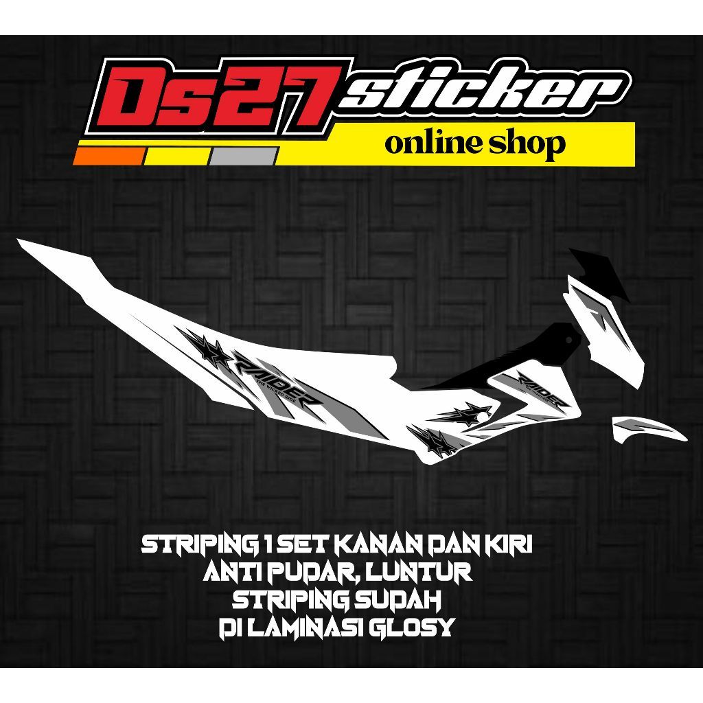 STRIPING STICKER VARIASI SUZUKI SATRIA FU TYPE'S MOTIF BINTANG TERBARU