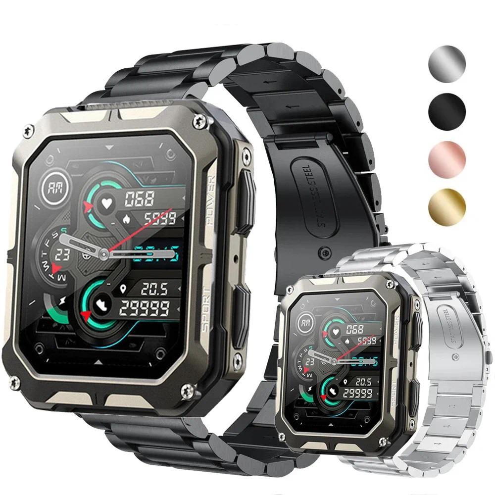 22mm Watch Bracelet Strap for C20 Pro Smartwatch Stainless Steel Band for C20 Pro Metal Correa Wrist