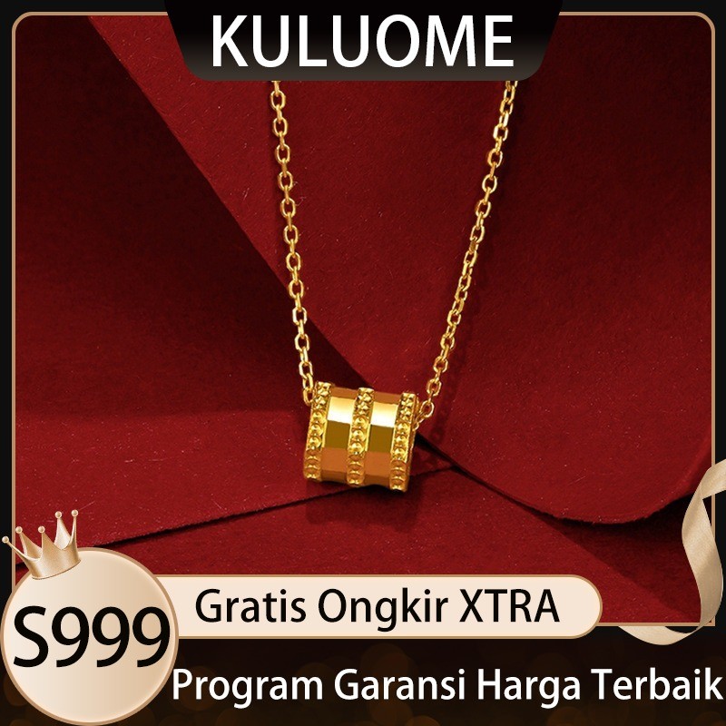 KULUOME Kalung Emas Vietnam Pasir Emas Kalung Liontin Pinggang Kecil Fashion Rantai Tulang Selangka 