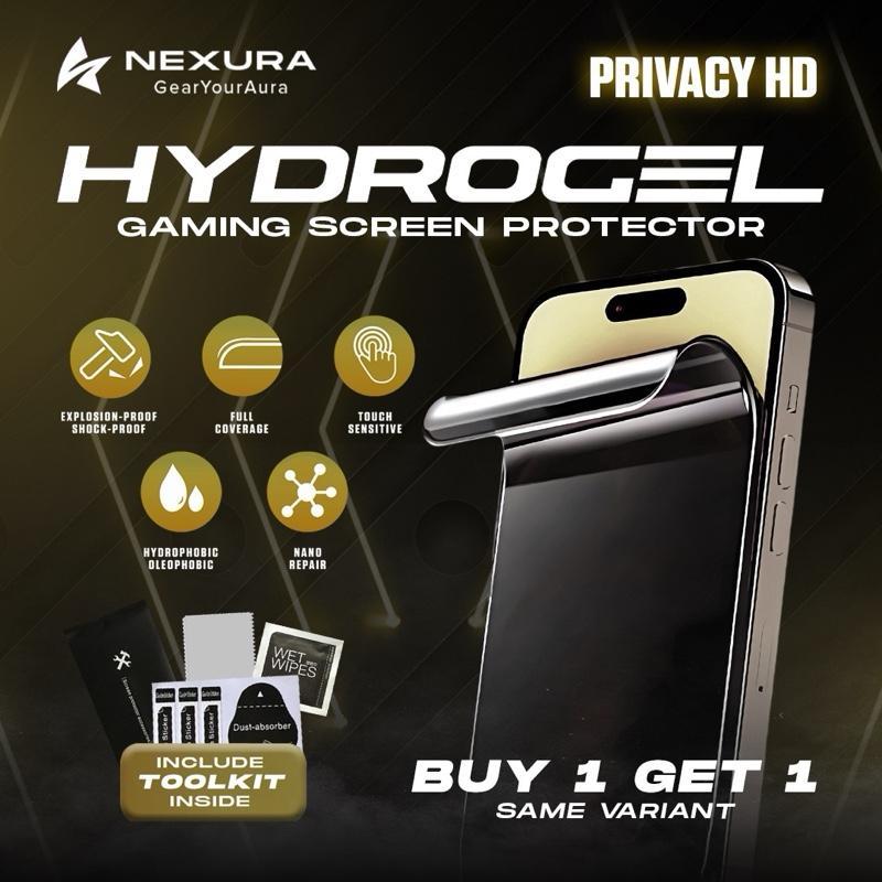 NEXURA Hydrogel Privacy HD Anti Gores Gaming Semua Tipe HP | Super Licin, Anti Spy, Clear+, Penyembu