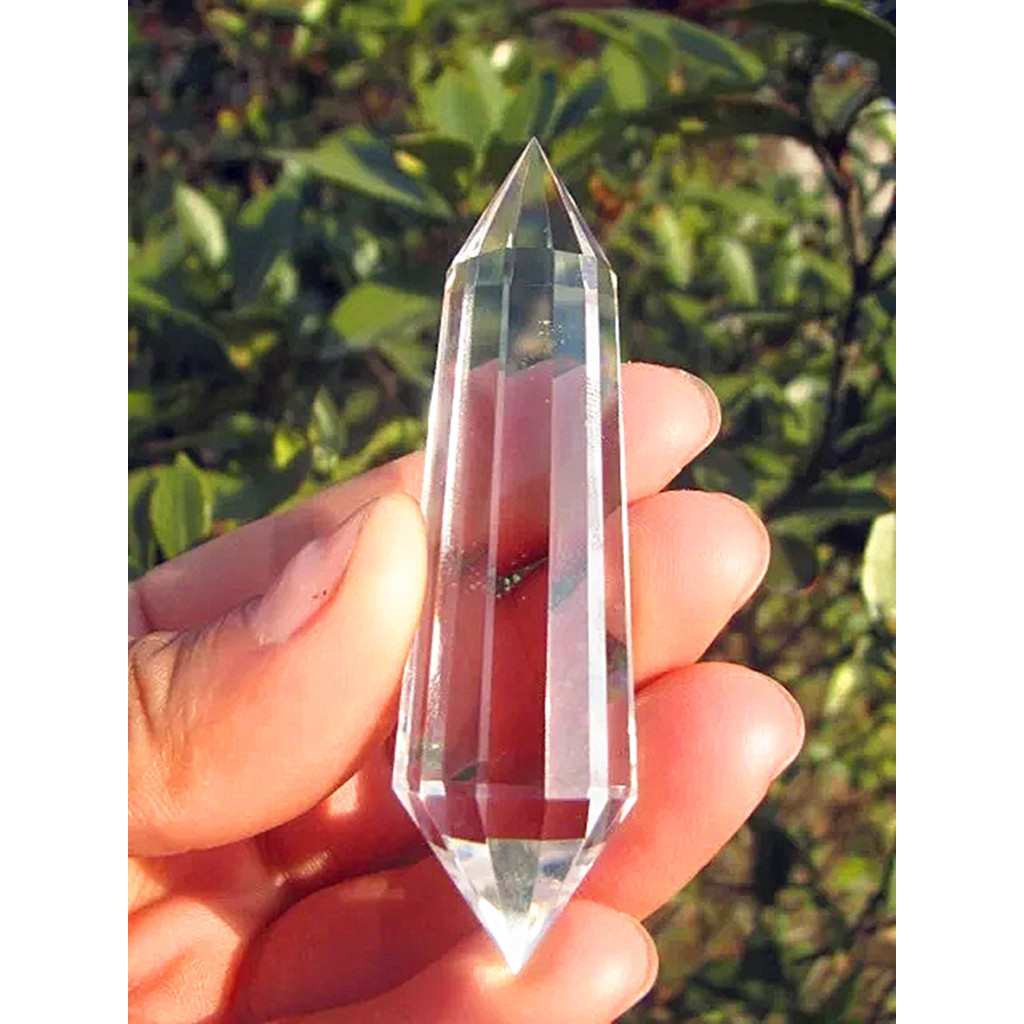 12 sided Clear Natural QUARTZ CRYSTAL Vogel Style Wand Point Healing   70mm