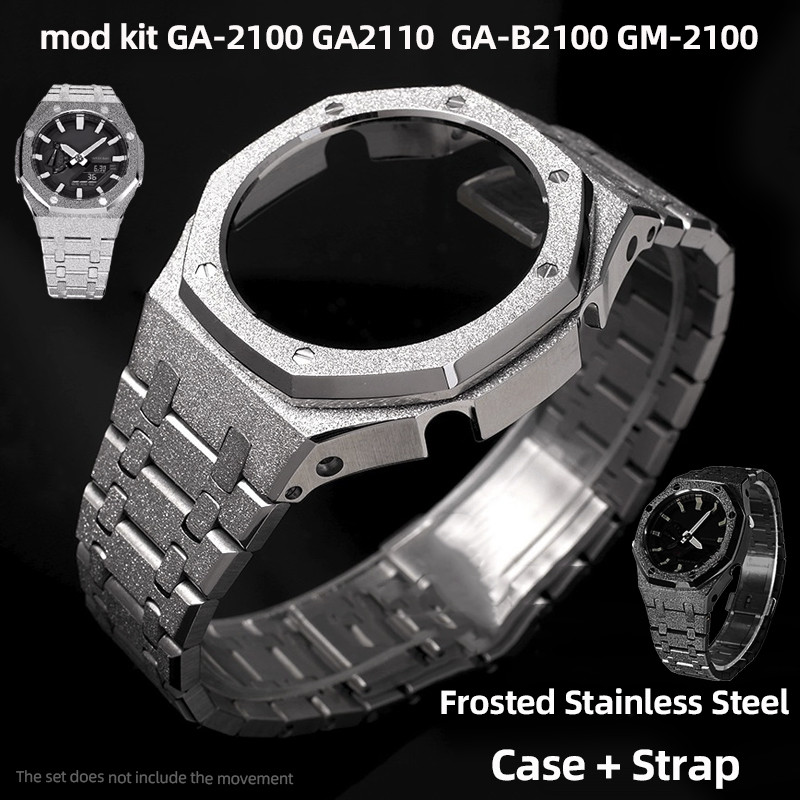 NEW Stainless Steel Frosted Gold Case Strap mod Kit For Casio GShock GA2100 GA-B2100 GM2100 Upgrade 