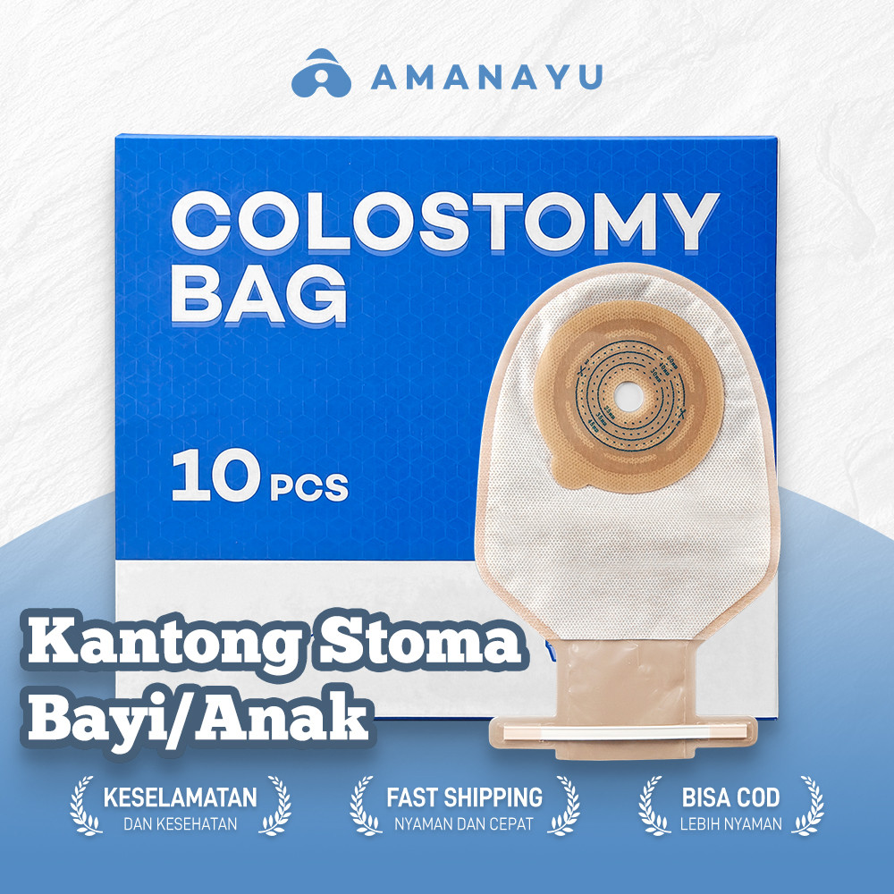10pcs Kantong Stoma Bayi/Anak Colostomy Bag Drainable Kantong Kolostomi Tutup Terlipat 20-50mm