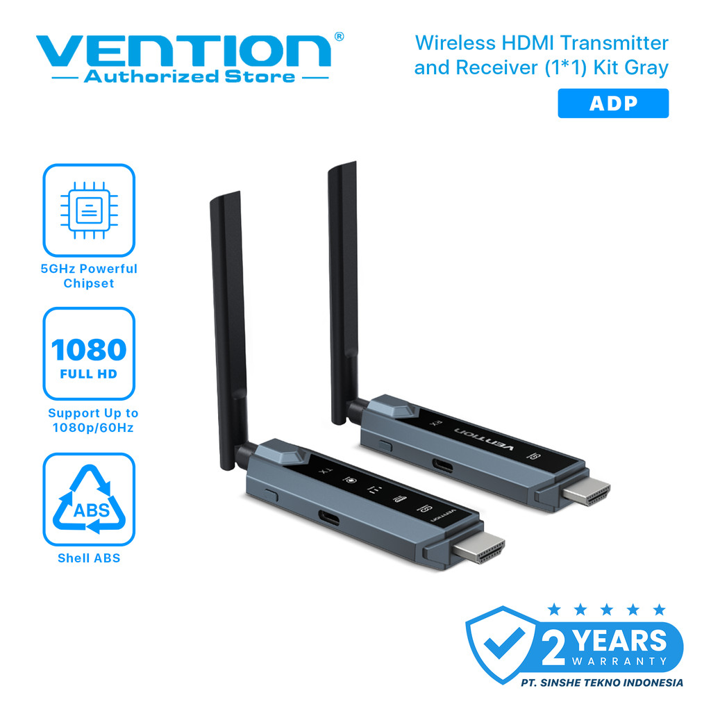 Vention HDMI Wireless Adapter 1080P 200M 5GHz Transmitter Receiver Plug & Play Display TV HD