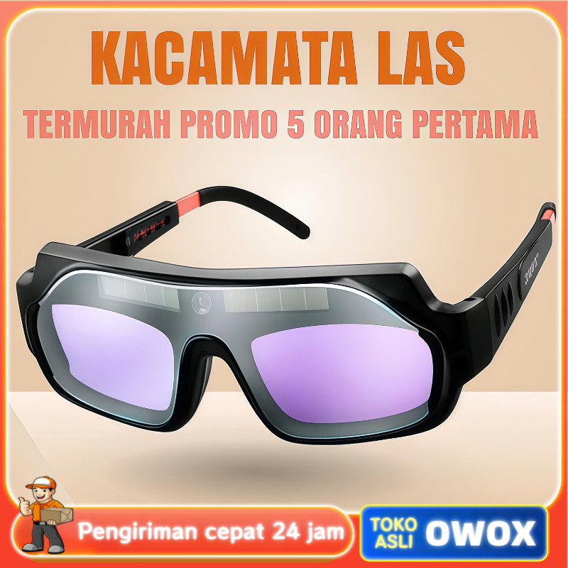 KACAMATA LAS OTOMATIS GELAP Kacamata Welding Glasses Helm Las Anti Radiasi Tenaga Surya Original