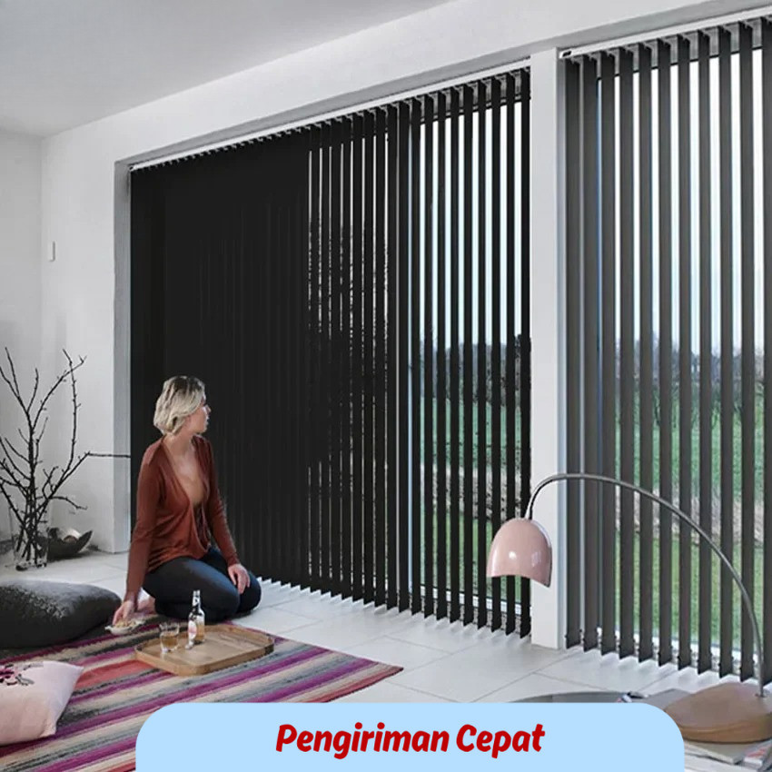 PCP Modern Black Color High Quality Thickening Roller Shutter Vertical Blinds Hanas Shading Customiz
