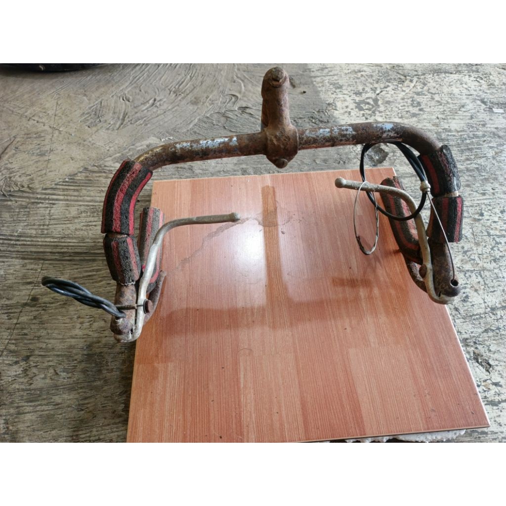 stang stem sepeda balap jadul besi ada karat
