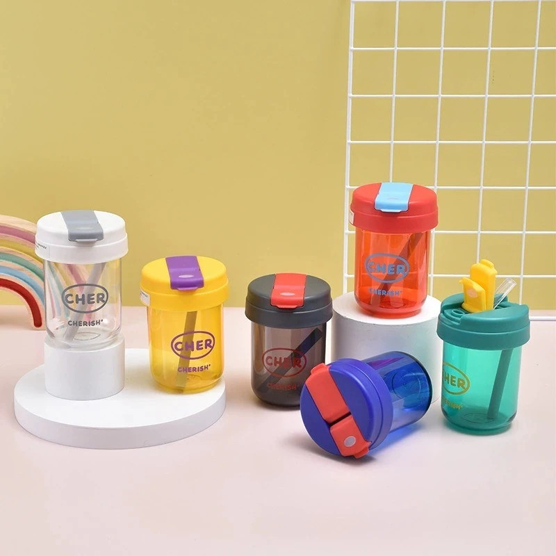 CV Botol Minum Anak CHER Sedotan Lucu Karakter Bottle Tumbler Air Free Sedotan Premium Korea Style B