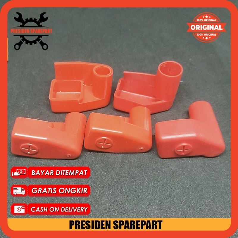 KARET PELINDUNG KABEL TERMINAL SKUN POSITIF  AKI MOTOR WARNA MERAH UNIVERSAL