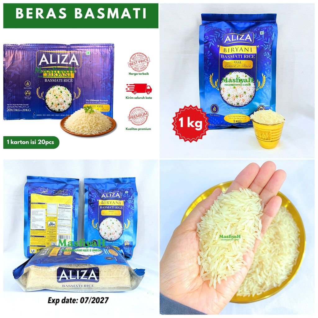BERAS BASMATI ALIZA 1KG BERAS BASMATI 1KG BERAS BASMATI PREMIUM BERAS RENDAH GULA TM