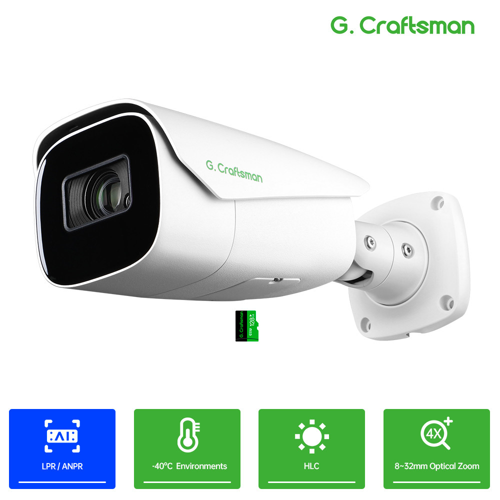 CN GC LPR 4MP ANPR 7-30m License Plate Recognition Camera,4X Motorized Zoom, IR Night Vision, 128GB 