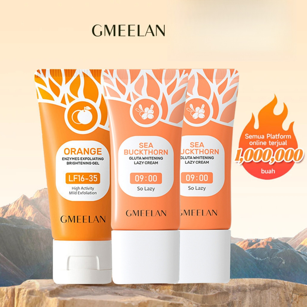GMEELAN Skincare Kits 3PCS KITS Gmeelan Gluta Whitening Lazy Cream Day Cream Pemutih Wajah 30g*2 & G