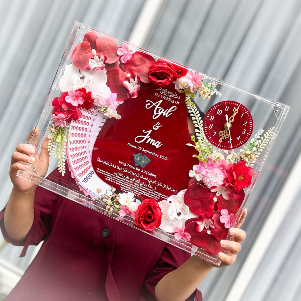1 Hari Jadi Mahar Akrilik Jam Bingkai Mahar Pernikahan Mahar Akrilik Mahar Murah Mahar Nikah Termura