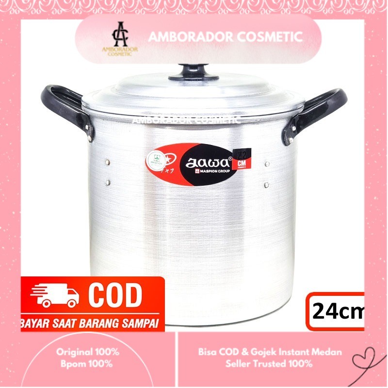 Maspion Panci Dandang Nasi Tinggi 24cm 2kg  + Tutup Aluminium | Steamer Kukus Besar Jumbo | Kukusan 