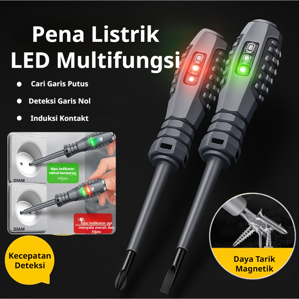 ⚡Barang spot⚡Tespen Elektrik Berkualitas/Obeng Tespen Torsi Tinggi/Alat Deteksi Kabel Listrik Putus/