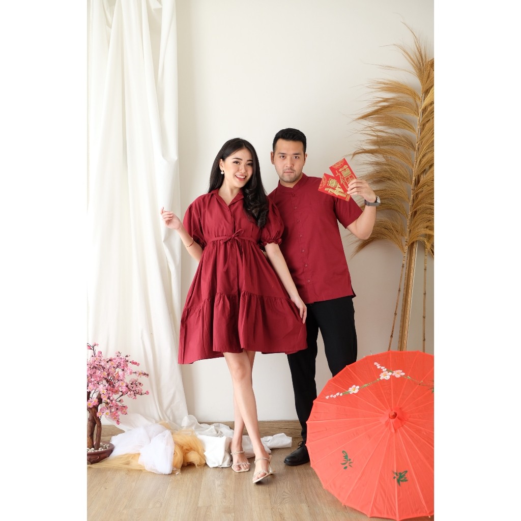 AF Liv Dress - Kimono V-Neck Katun Elegan Wanita