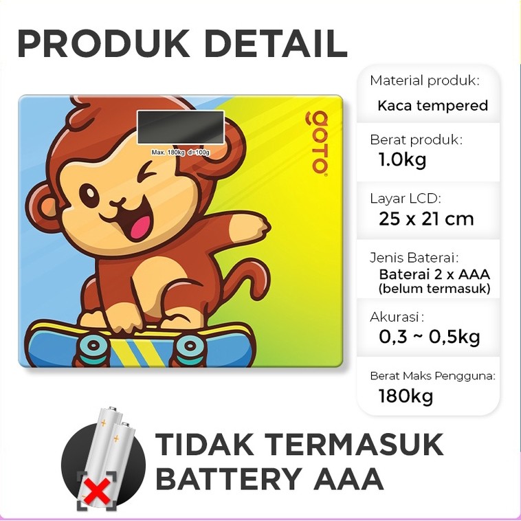 Timbangan Badan Digital Body Scale Goto Karakter Lucu dan Unik