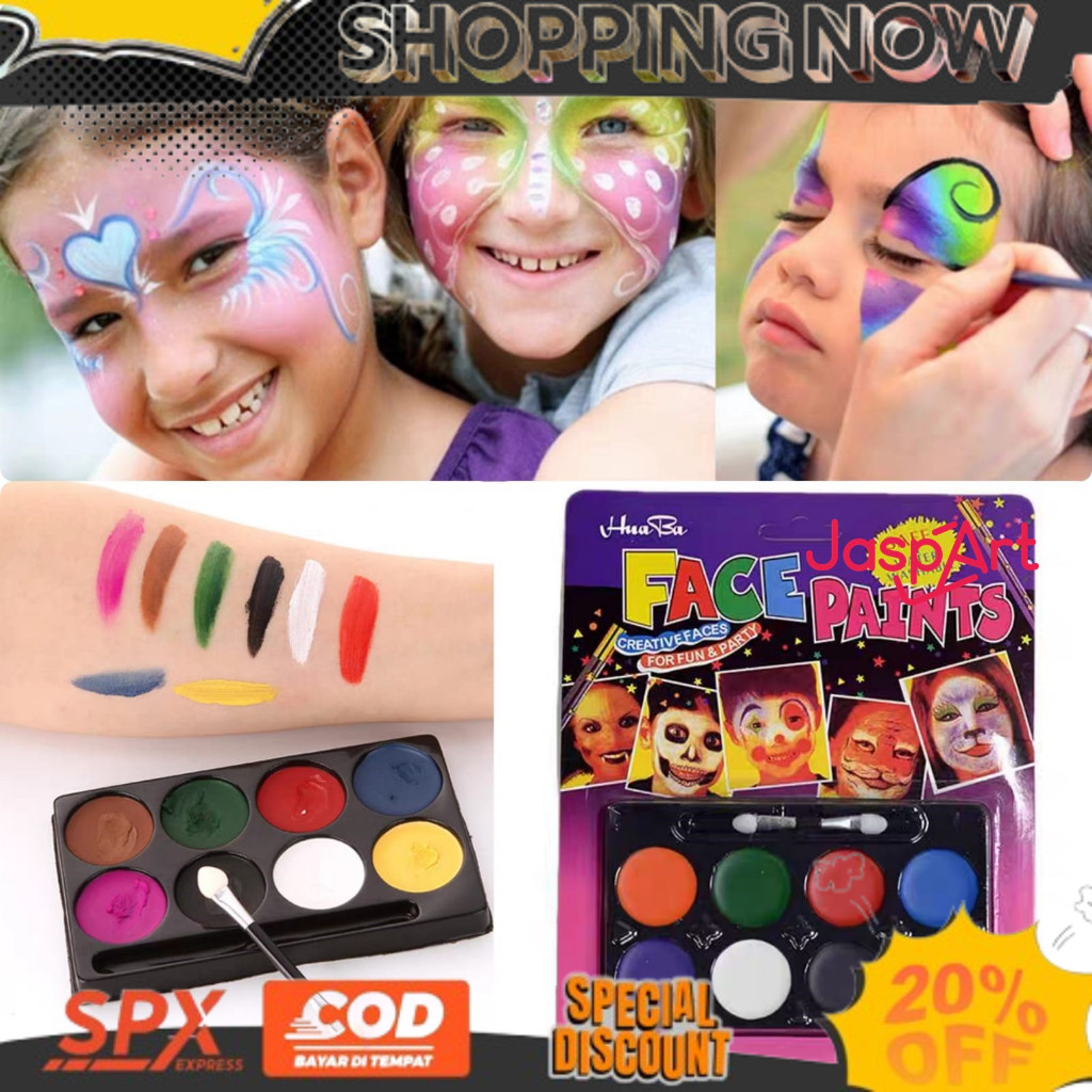 NEW TREND Face Painting Body Painting DIY Face Make UP untuk Wajah Face Painting Halloween JASPART