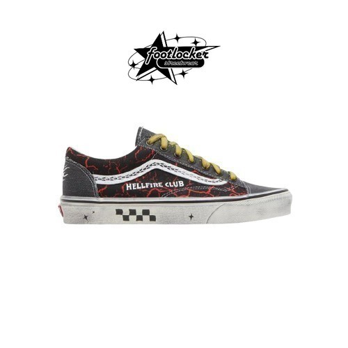 Sepatu Vans X Stranger Things Style 36 Black Red Yellow  Original   Unisex