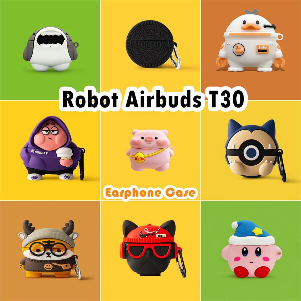 Distinctive Untuk Robot Airbuds T30 Case Kartun Inovasi Soft Silikon Earphone Case NO.5
