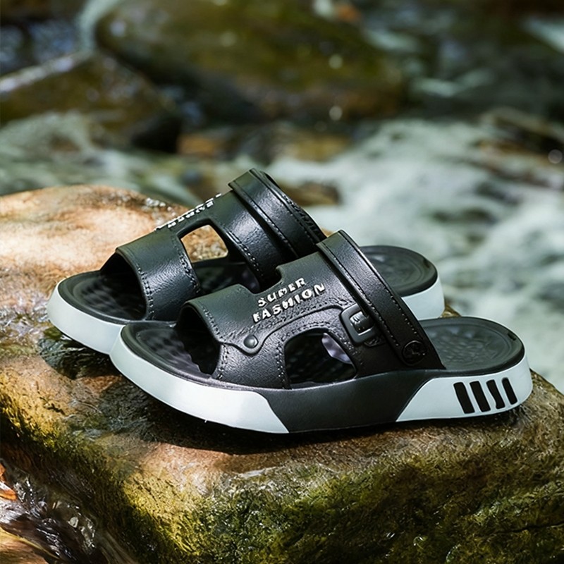 Sandal Platform Pria Kekinian Sandal Cowok Tinggi Olahraga Pria Sandal Slide Pria