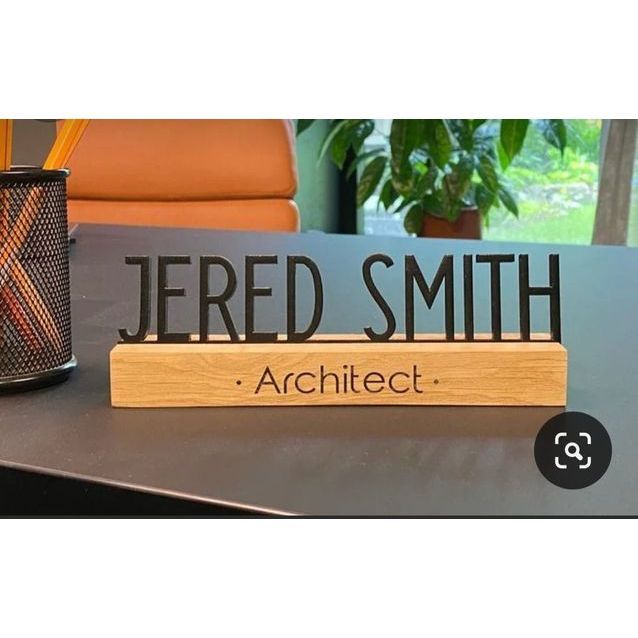 Custom Papan Nama Meja Kerja Akrilik