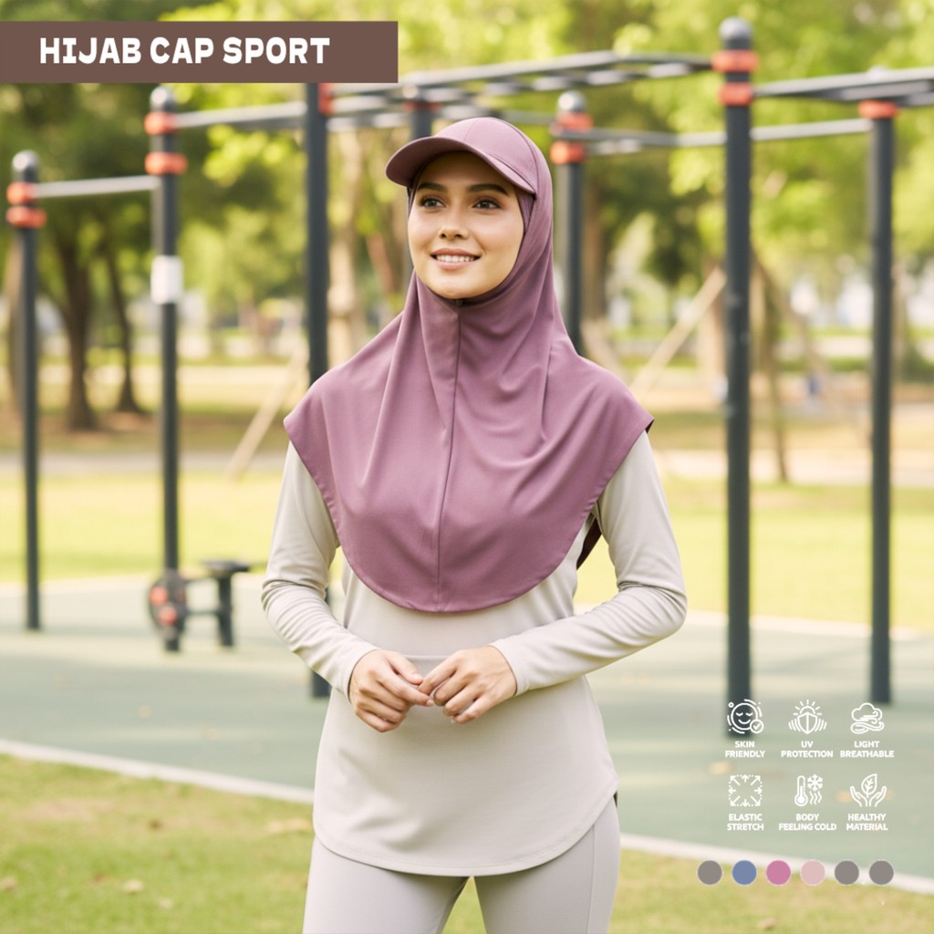 kerudung topi sporty hijab wanita keren HIJAB/JILBAB topi olahraga sport