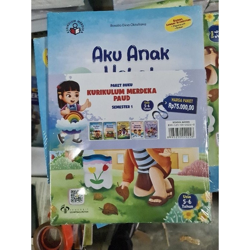 Buku Paket Kurikulum Merdeka TK / PAUD Usia 5-6 Tahun Semester 1 TA 2024 Cempaka Putih Intan Pariwar
