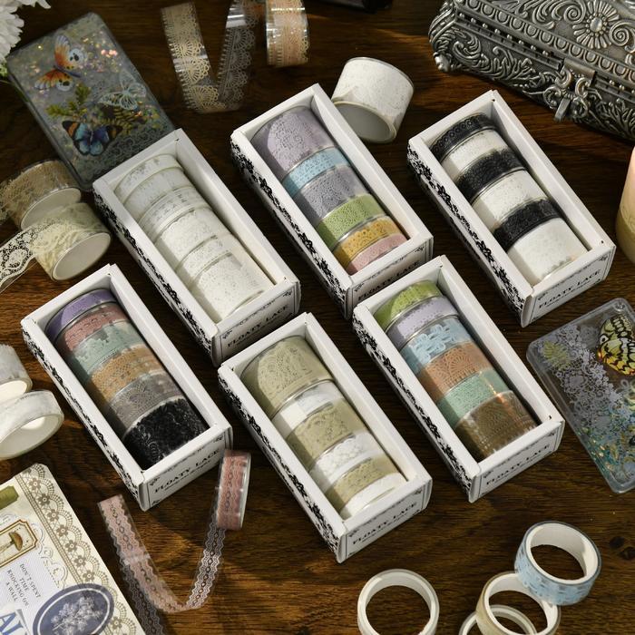 1 Box Isi 6 Pcs Waterproof WASHI TAPE LACE RENDA EDITION Scrapbook Daily Journalling DIY - 02