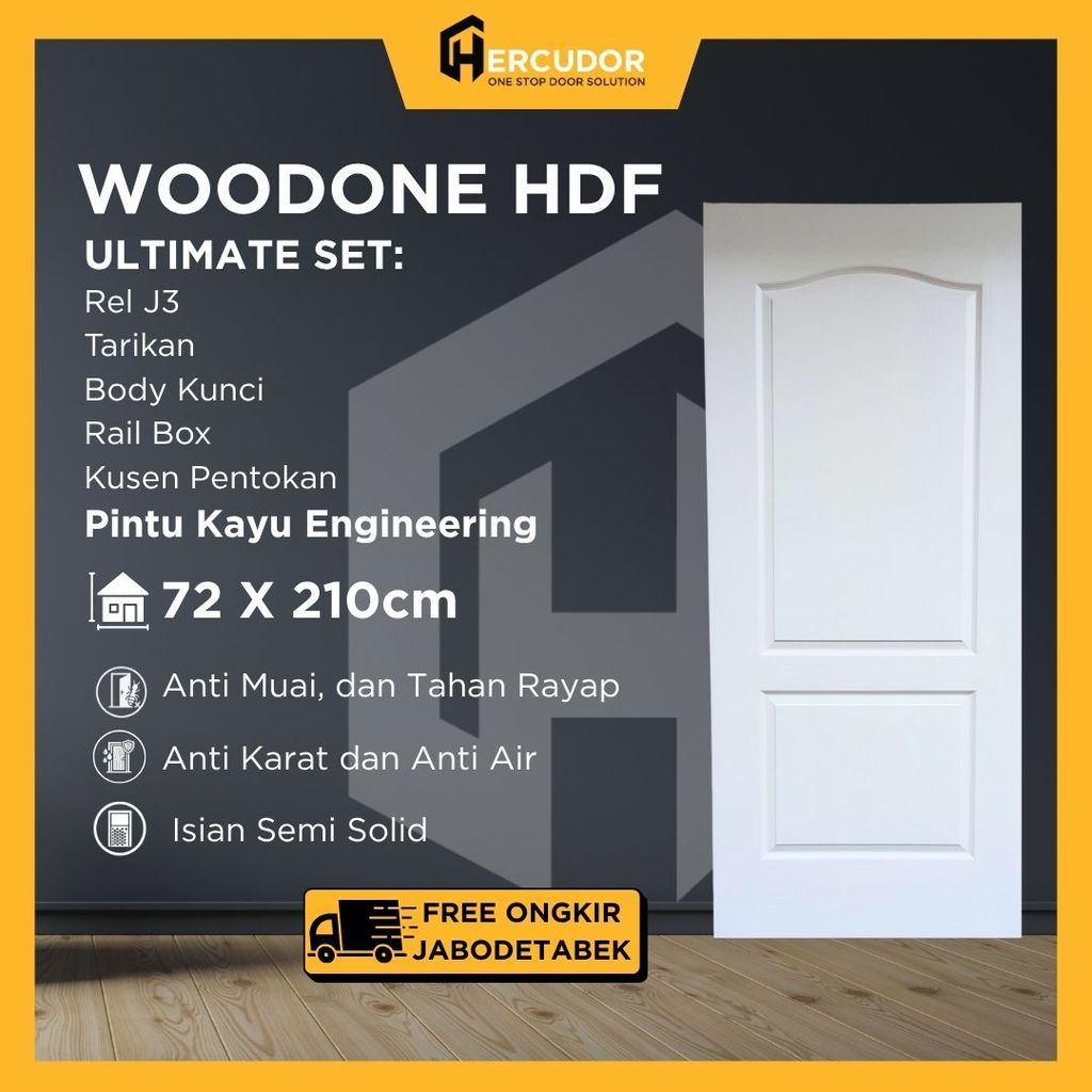 Pintu Geser/Sliding HDF WOODONE PU Duco Finish ULTIMATE SET