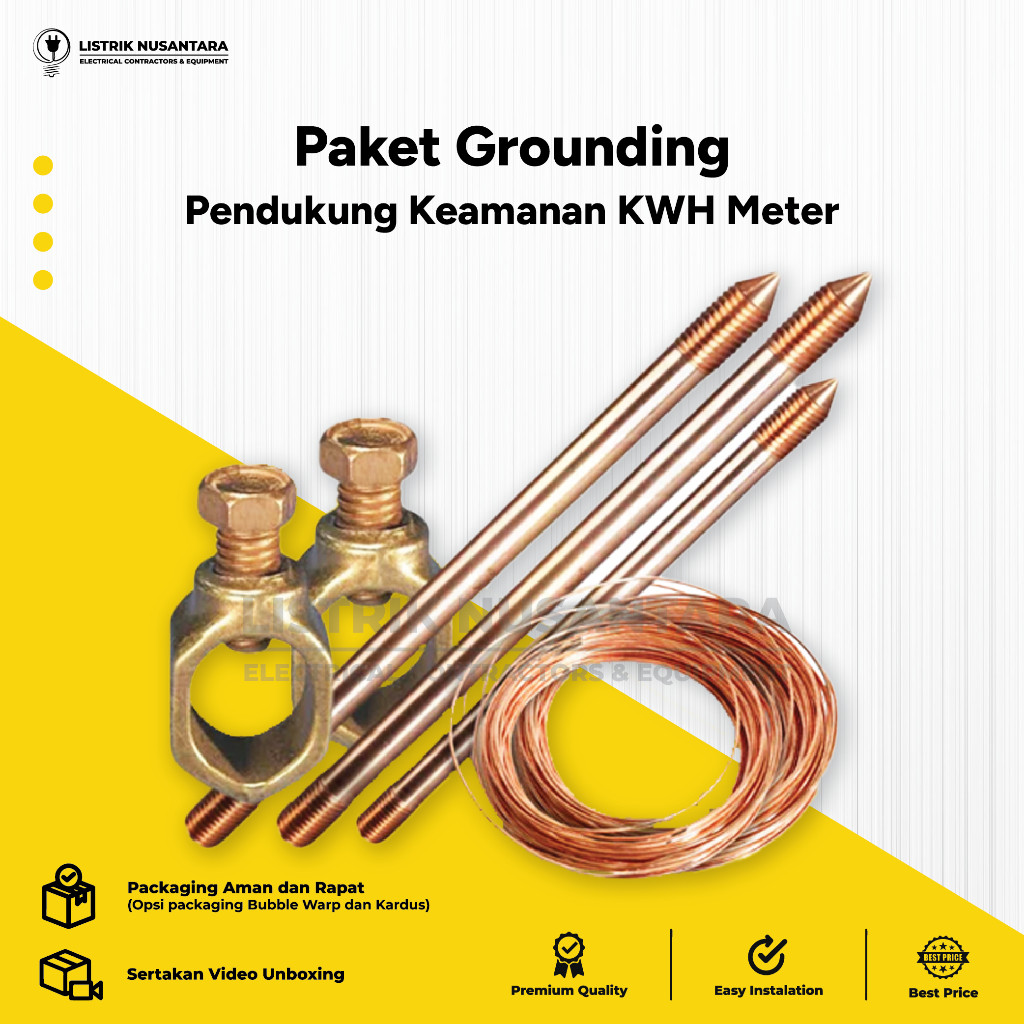 Paket GROUNDING Stick Rod Keamanan Meteran KWH Listrik