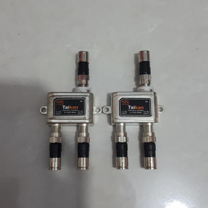 <toys_gallery> SPLITTER ANTENA TV CABANG 2 WAY SPLITTER SIGNAL + DRAF CONNECTOR F - Hitam