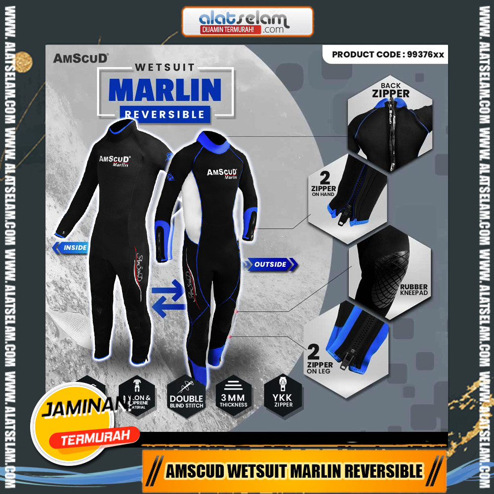 AmScuD Wetsuit Marlin Reversible 99376xx / Peralatan Selam / Pakaian selam / Pakaian Scuba Diving / 